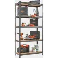 5-Tier Metal Shelving Unit Black (180 x 90 x 40cm)
