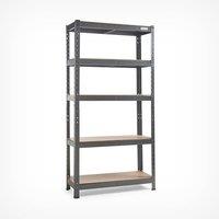 5-Tier Metal Shelving Unit Black (150 x 75 x 30cm)