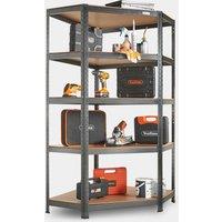 5-Tier Metal Corner Shelving Unit Black (180 x 40cm)