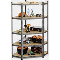 5-Tier Metal Corner Shelving Unit Black (180 x 40cm)