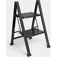 Black Steel 2 Step Slimline Ladder