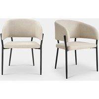 Oxford Set of 2 Linen Dining Chairs Cream