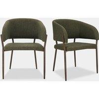 Oxford Set of 2 Linen Dining Chairs Green