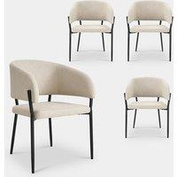 Oxford Set of 4 Linen Dining Chairs Cream