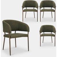 Oxford Set of 4 Linen Dining Chairs Green
