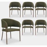 Oxford Set of 6 Linen Dining Chairs Green
