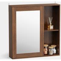 Chester Bathroom Mirror Cabinet - Dark Wood