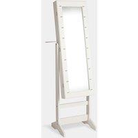 White LED Armoire Storage Mirror