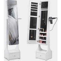 White Illuminating LED Armoire Storage Mirror