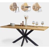Abel 6 Seater Wooden Effect Dining Table Set