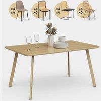 Burton 6 Seater Wooden Effect Dining Table Set