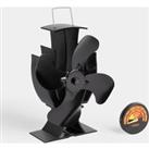 4 Blade Stove Fan with Temperature Gauge