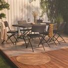 6 Seater Rattan Effect Table Garden Dining Set