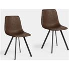 Set of 2 Faux Leather Dining Chairs