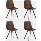 Set of 4 Faux Leather Dining Chairs