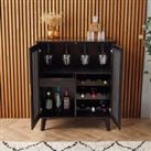 Black Rattan Drinks Cabinet - Furniture - Storage - VonHaus