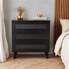 Black Rattan Chest of Drawers - Bedroom Furniture - VonHaus