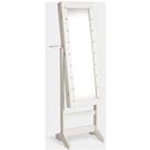 White LED Armoire Storage Mirror