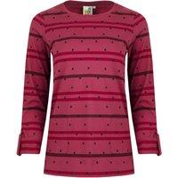Weird Fish Billie Organic Long Sleeve Striped T-Shirt Crushed Berry Size 22