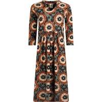 Weird Fish Isolde Eco Printed Jersey Midi Dress Ecru Size 8