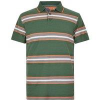 Weird Fish Dent Organic Cotton Stripe Polo Shirt Dusky Green Size XL