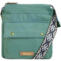 Weird Fish Ataca Plain Canvas Cross Body Bag Dark Jade Size ONE