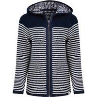 Weird Fish Bianca Full Zip Stripe Eco Macaroni Hoodie Navy Size 16