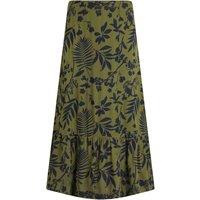 Weird Fish Minerve Lenzing EcoVero Viscose Printed Midi Skirt Olive Green Size 14