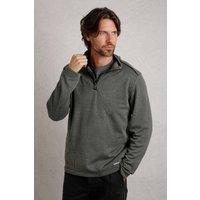 Weird Fish Sterling Eco 1/4 Zip Herringbone Fleece Dark Olive Size XL