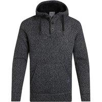 Weird Fish Compton Eco Button Neck Borg Hoodie Black Size 3XL