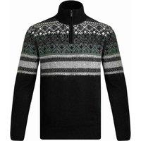 Weird Fish Yarmouth Eco 1/4 Zip Fair Isle Jumper Black Size 3XL