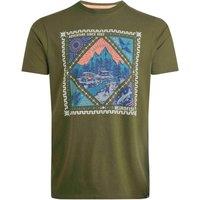 Weird Fish Homestead Front Print Graphic T-Shirt Olive Green Size XL