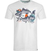 Weird Fish Reflection Organic Cotton T-Shirt Dusty White Size S