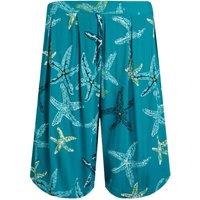 Weird Fish Celeste Eco Viscose Printed Shorts Lagoon Blue Size 10