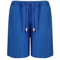 Weird Fish Mima Broderie Stretch Travel Shorts Cobalt Blue Size 10