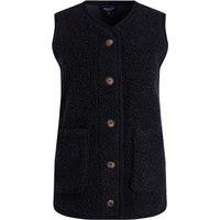 Weird Fish Emille Fleece Waistcoat Navy Size 10