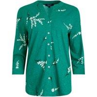 Weird Fish Clara Printed Jersey Shirt Evergreen Size 10