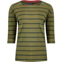 Weird Fish Rommie Organic Cotton Square Neck Stripe T-Shirt Olive Green Size 8