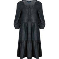 Weird Fish Hannah Tiered Tencel Dress Charcoal Size 10