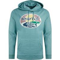 Weird Fish Bryant Front Print Graphic Popover Hoodie Mineral Blue Size 2XL