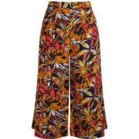 Weird Fish Mossa Printed Linen Rich Culottes Caramel Size 10