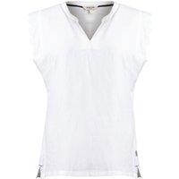 Weird Fish Tassie Scalloped Edge Linen Rich Vest White Size 10