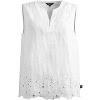 Weird Fish Poppy Scalloped Hem Linen Rich Blouse White Size 10