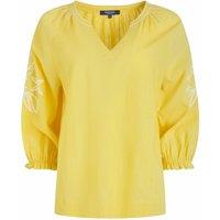 Weird Fish Emma Embroidered Sleeve Blouse Sunshine Yellow Size 10