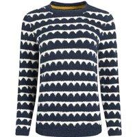 Weird Fish Tyla Cosy Knit Scalloped Jumper Navy Size 10