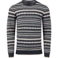 Weird Fish Fastolf Fair Isle Crew Neck Jumper Navy Size XL