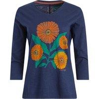 Weird Fish Flower Power Organic Cotton 3/4 Sleeve Graphic T-Shirt Sand Dune Size 8