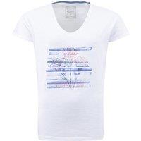Weird Fish Watercolour Flower Organic Cotton Front Print Graphic T-Shirt White Size 10