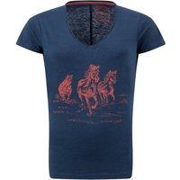 Weird Fish Wild Ponies Front Print Organic Cotton Graphic T-Shirt Navy Size 8
