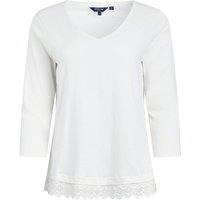 Weird Fish Delis Organic Cotton Lace Hem Top Navy Size 8